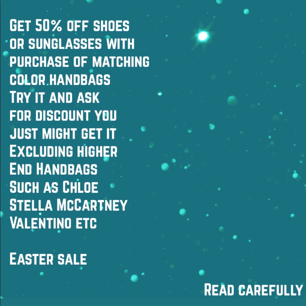 Read the description handbags shoes sunglasses